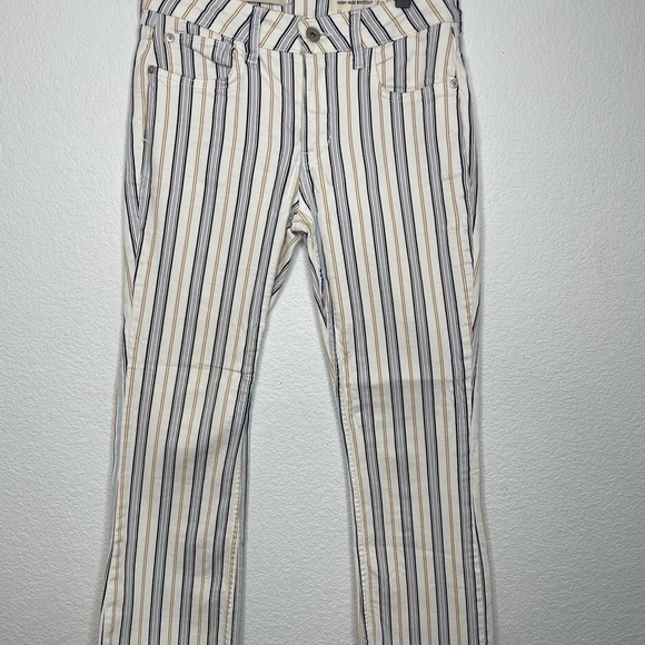 Pilcro and the Letterpress jeans cream with stripes sz 26 raw hem - Picture 2 of 10